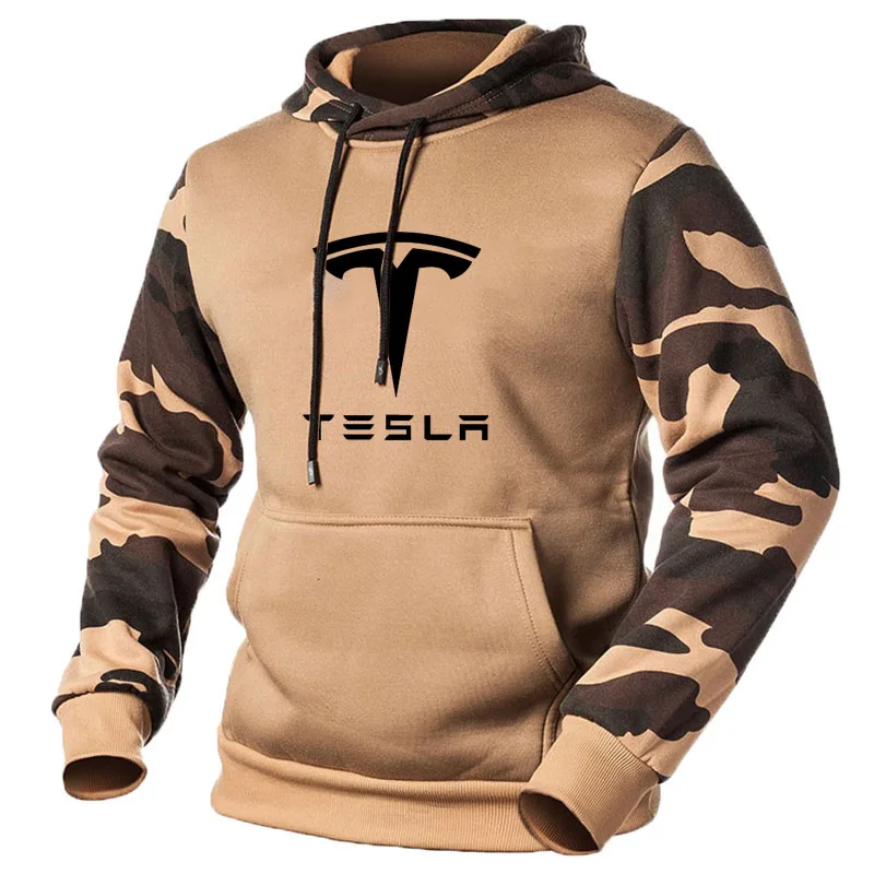 Primavara Toamna Fleece Bărbați Hoodie de Moda pentru Bărbați haina Tesla masina logo-ul de imprimare de Înaltă Calitate din Bumbac Confortabil Bărbați Hoodie