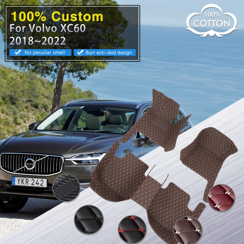 Covorase auto Pentru Volvo XC60 2018~2022 Etaj Pad din Piele de Lux Mat Set Complet Covor Piese de Interior Covor Anti Murdărie Pad Accesorii Auto
