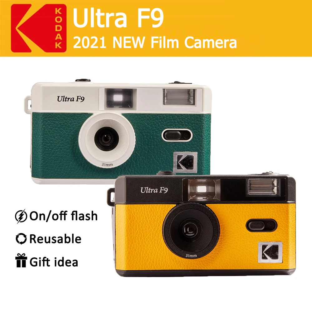 Potrivit pentru Kodak Ultra F9 35mm Reutilizabile de Film aparat de Fotografiat Galben/Noapte Târziu Verde Potrivit pentru Ziua de nastere Cadouri pentru Barbati si Femei