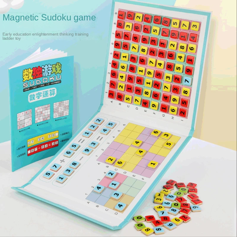 Copii Magnetice din Lemn Sudoku, Șah Cifre Puzzle Logica de Formare Cred că Scara Montessori Matematică Joc Educativ pentru Copii Cadouri
