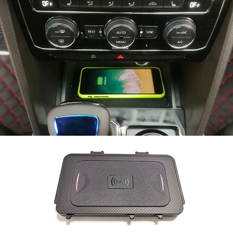 15W Masina QI wireless încărcător încărcător încărcător rapid de încărcare pad placă de încărcare suport pentru VW Jetta MK7 Teramont Eco-T T-Roc