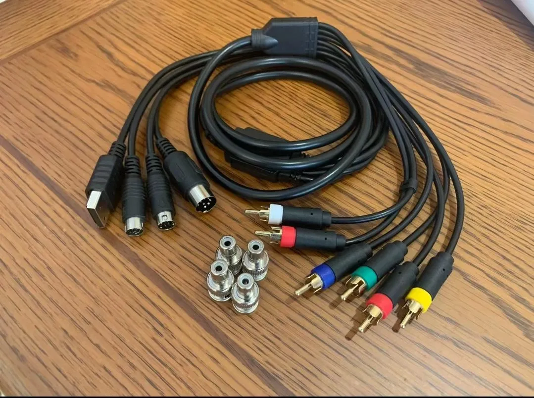 Arcade Cbox 4 in1 RGBS/RGB Cablu de Înlocuire a Cablului de Monitor Color Cablu Component pentru Sega MD/SS/ DC Dreamcast Joc Consola